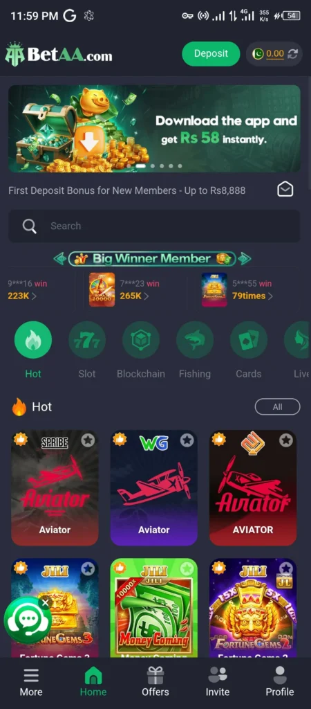 BetAA Game interface